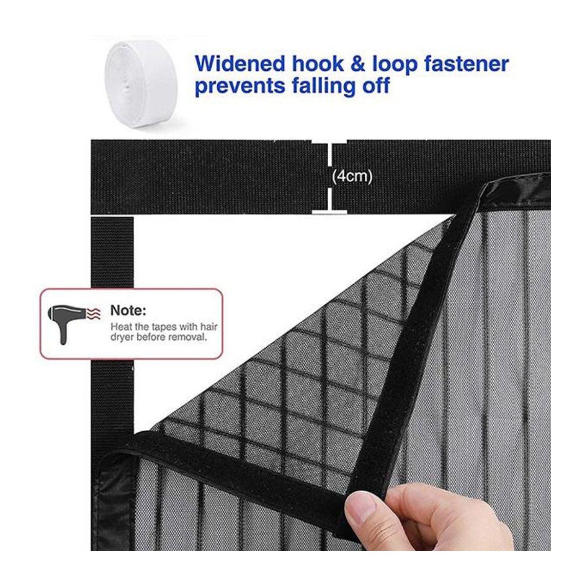 Sufdarj Home Textiles Magnetisches Moskitonetz als Insektenschutz Fliegengitter Türvorhang mit automatischem Verschluss B/H: 120 x 210 cm - Bild 10