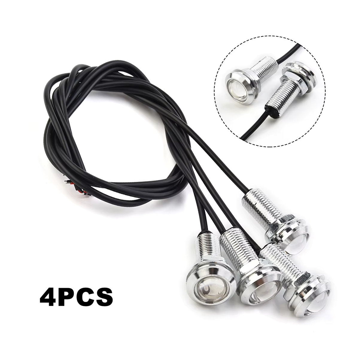 SUITU 4er Set Blaue LED Boot Licht Silber Wasserdicht und Staubgeschützt Unterwasser Runde LED Rücklicht für Sea-Doo GTX und WaveRunner 12V 3W - Bild 4