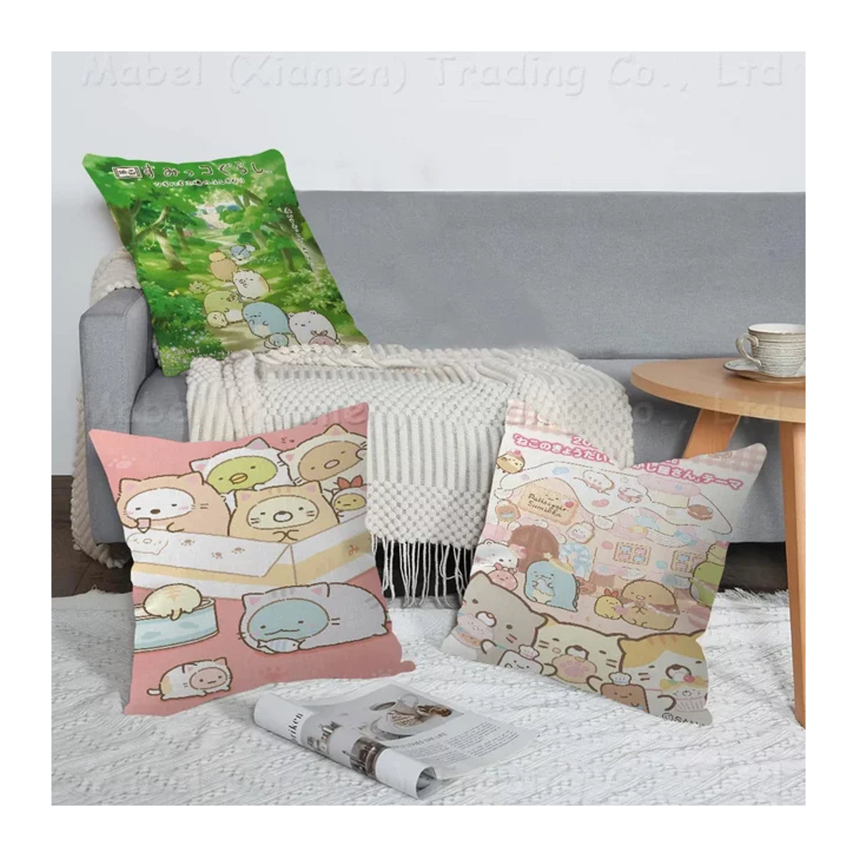 Sumikko Gurashi Kissenbezug Japan Anime Dekoration für Sofa und Schlafzimmer, Mehrfarbig - Bild 1