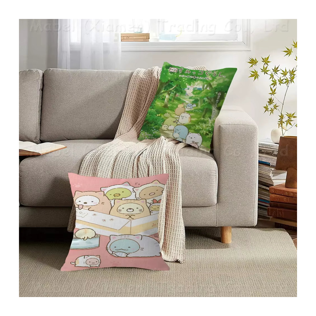 Sumikko Gurashi Kissenbezug Japan Anime Dekoration für Sofa und Schlafzimmer, Mehrfarbig - Bild 2