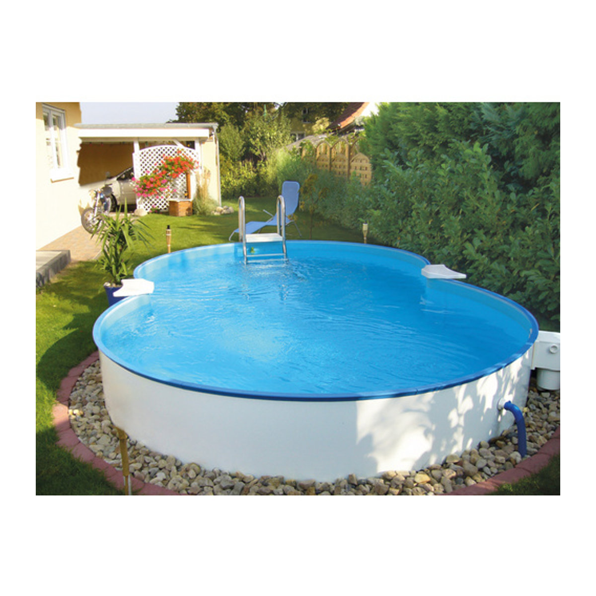 SUMMER FUN Achtformpool in Weiß und Blau, B/H/L: 320 x 120 x 525 cm - Bild 2