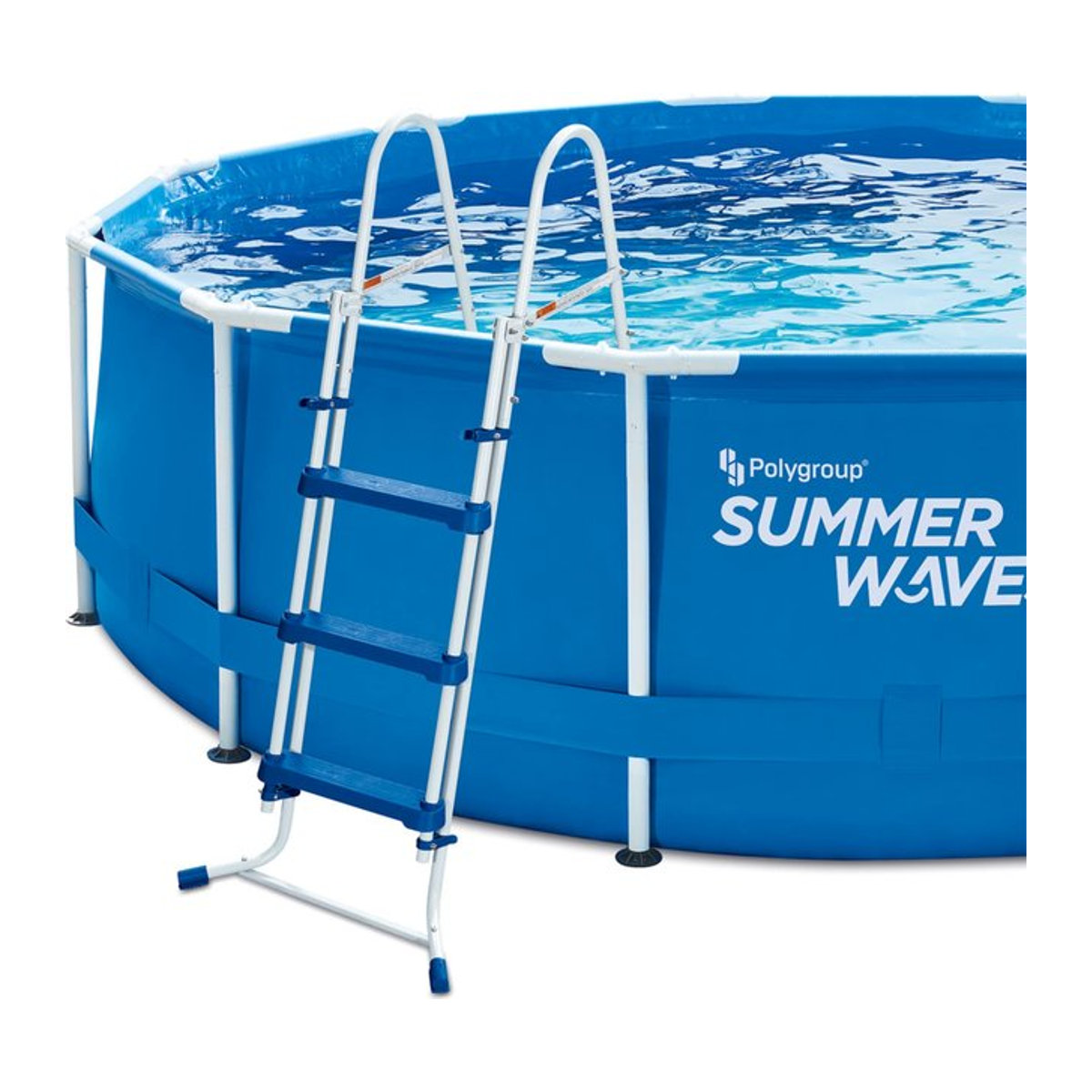 Summer Waves Pool-Leiter aus Kunststoff in Blauweiß und Schwarz, Höhe: 91 cm - Bild 1
