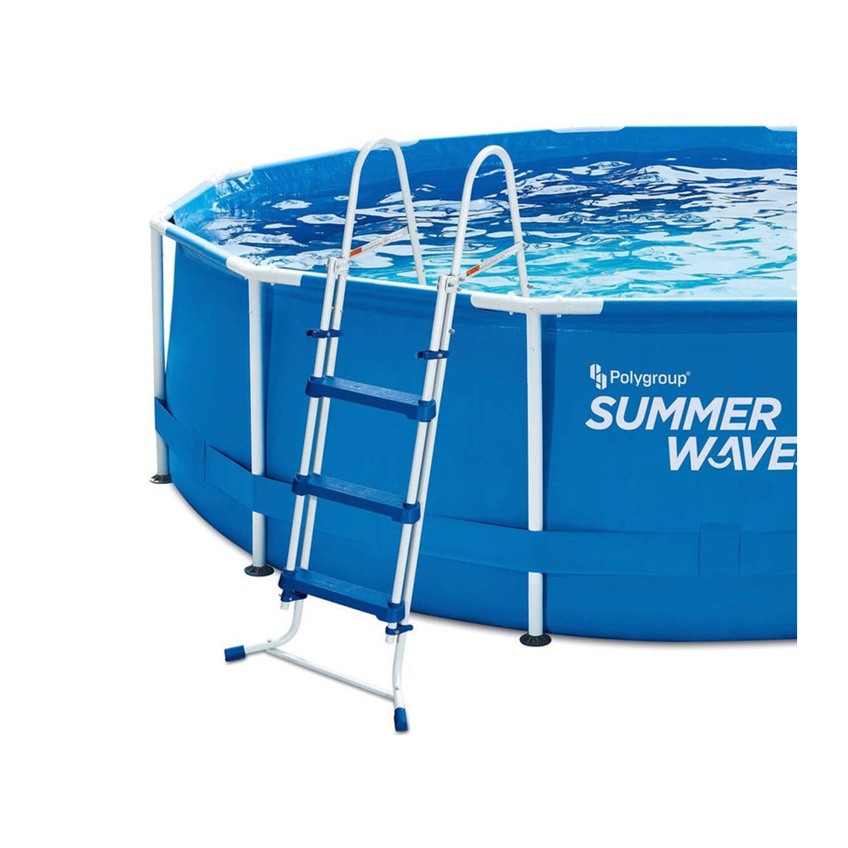 Summer Waves Pool-Leiter aus Kunststoff in Blauweiß und Schwarz, Höhe: 91 cm - Bild 3