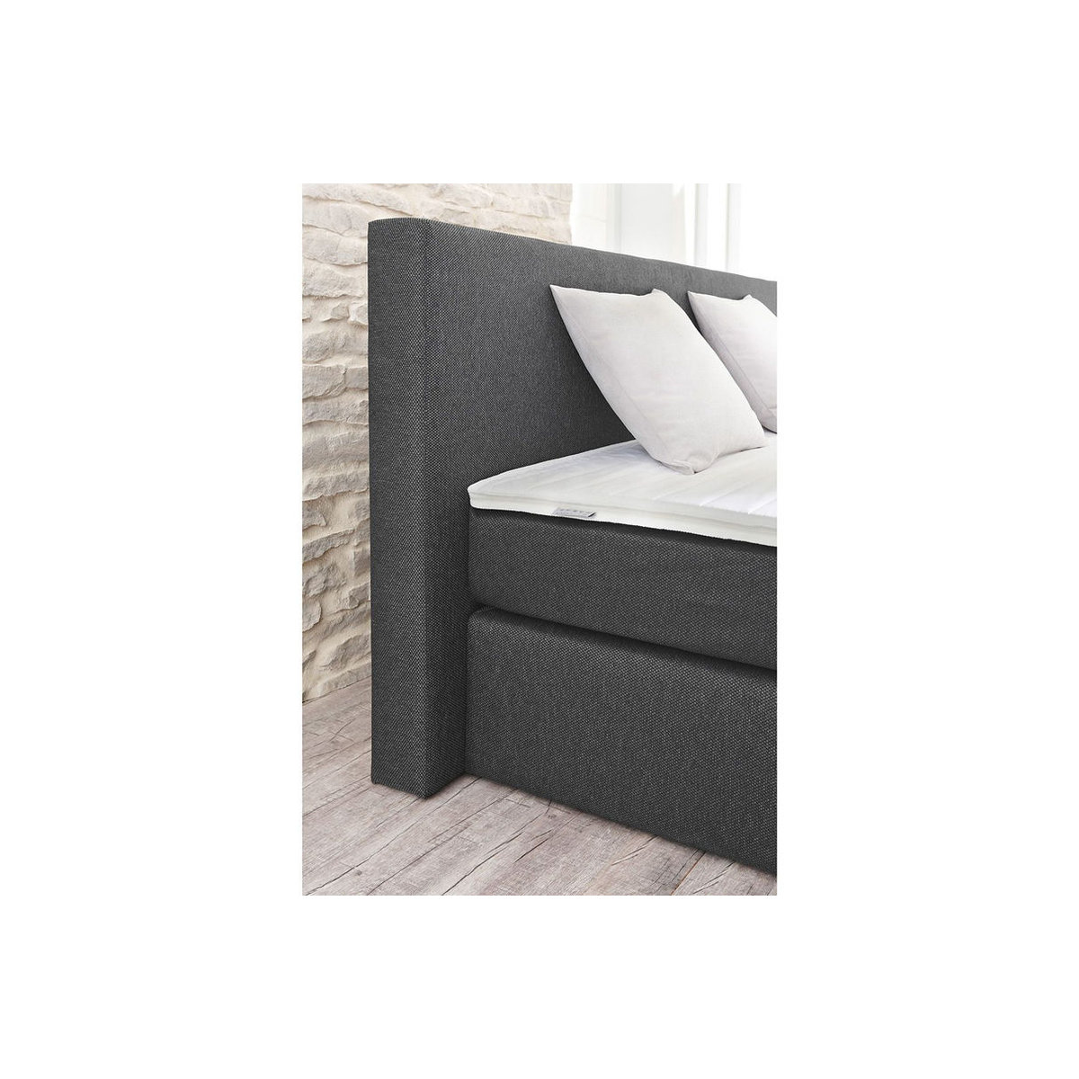 SUN GARDEN Boxspringbett DARWIN in Grau mit Polyesterbezug, B/T: 180 x 200 cm - Bild 1