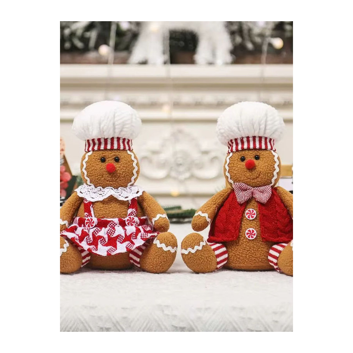 Suncolourful Lebkuchenmann Weihnachtsfigur in Braun mit Kochmütze als stehende Dekoration für Fenster und DIY-Projekte - Bild 6