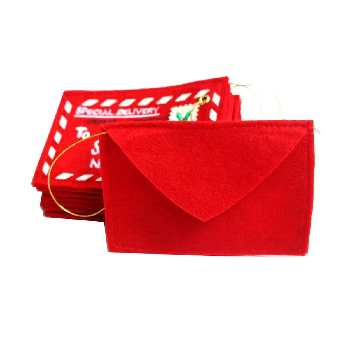 Suncolourful Weihnachtliche Papier-Umschläge mit Weihnachtsmann-Motiv in Rot für Kartenhalter und Dekoration, 5 Stück - Bild 5
