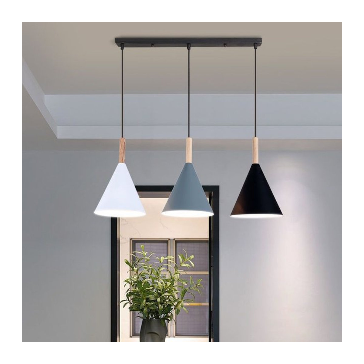 SUNMEIYI Kronleuchter im Nordic Design aus Metall für Esszimmer und Bar, Macaron Farben, E27 Fassung - Bild 1