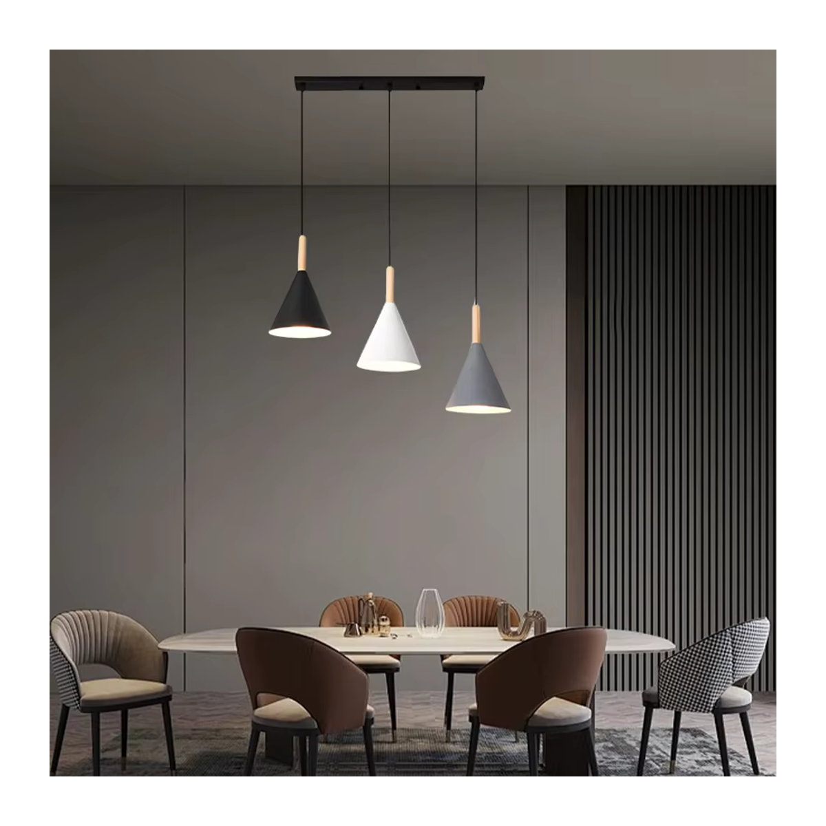 SUNMEIYI Kronleuchter im Nordic Design aus Metall für Esszimmer und Bar, Macaron Farben, E27 Fassung - Bild 4