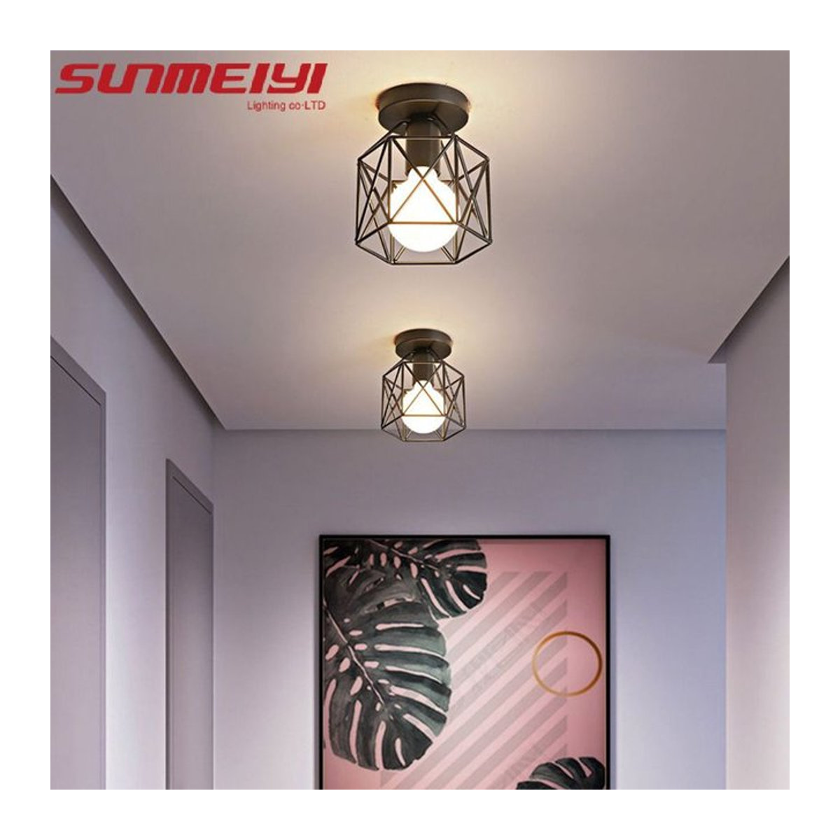 SUNMEIYI Kronleuchter im Nordic Retro Industrial Stil aus Metall in Schwarz - Bild 1
