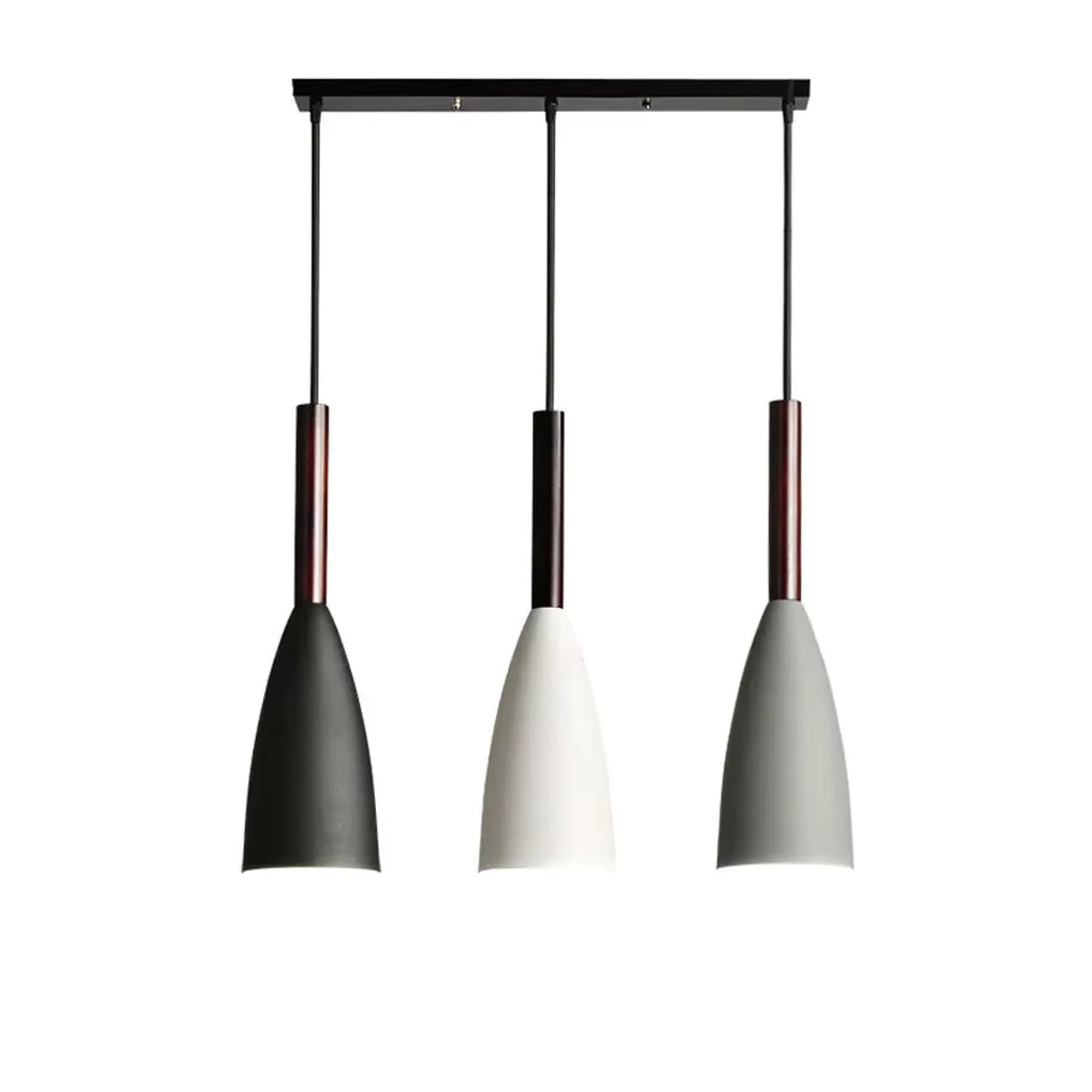 SUNMEIYI Kronleuchter im Nordic Stil Modern Skandinavisch für Restaurant Schlafzimmer und Bar in Schwarz Weiß Grau - Bild 3