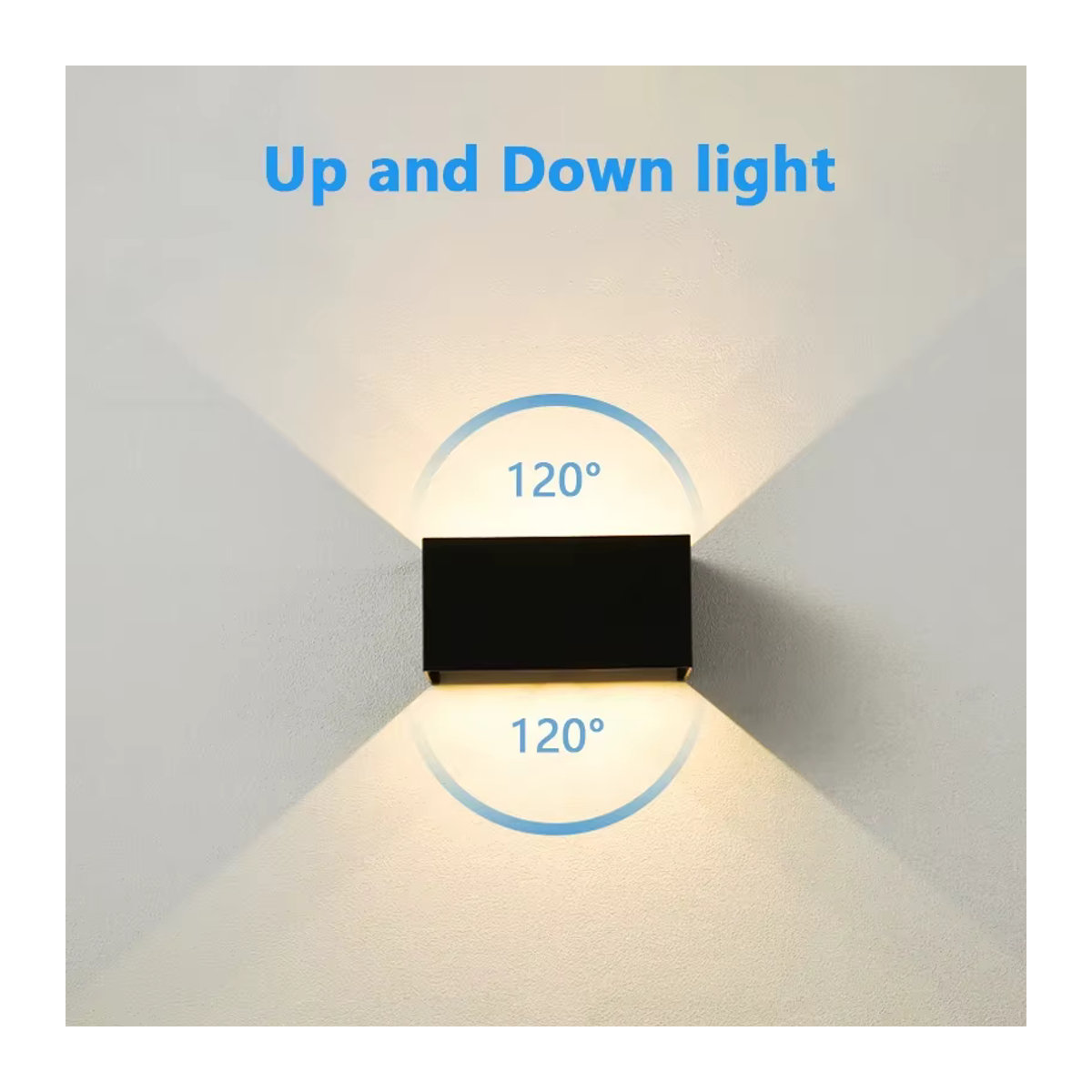 SUNMEIYI LED Außenwandleuchte mit Bewegungsmelder, 24 W, IP65 wasserdicht, Schwarz/Weiß, Warmweiß - Bild 4