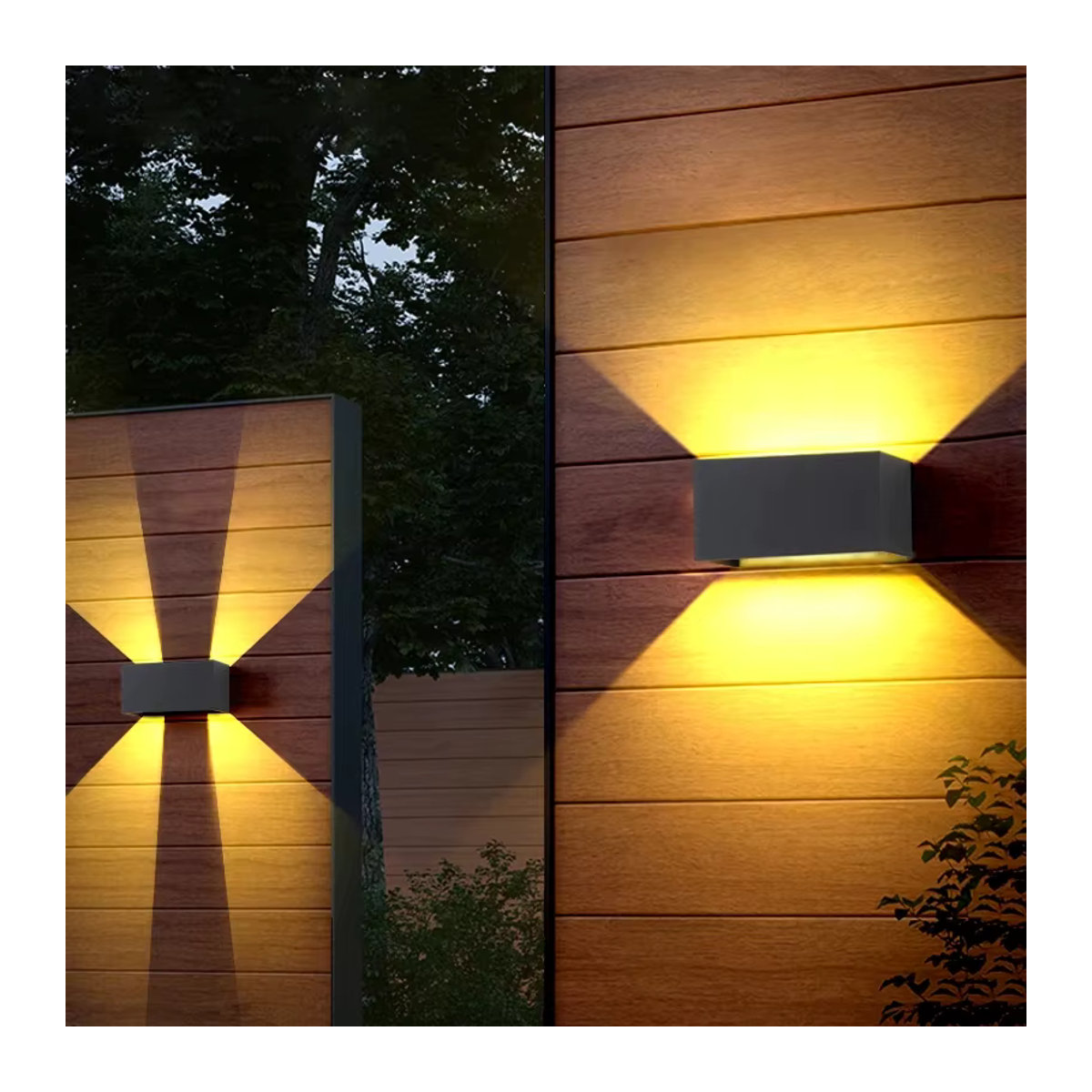 SUNMEIYI LED Außenwandleuchte mit Bewegungsmelder, 24 W, IP65 wasserdicht, Schwarz/Weiß, Warmweiß - Bild 5
