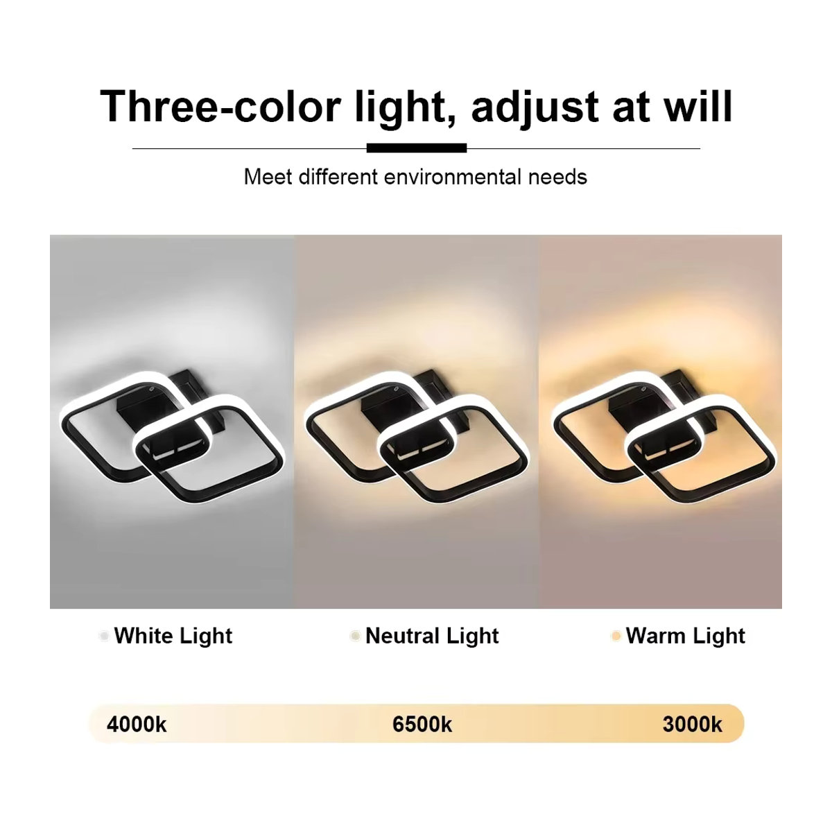 SUNMEIYI LED-Kronleuchter Moderne Deckenleuchte für Wohnzimmer und Schlafzimmer in Schwarz oder Weiß - Bild 5