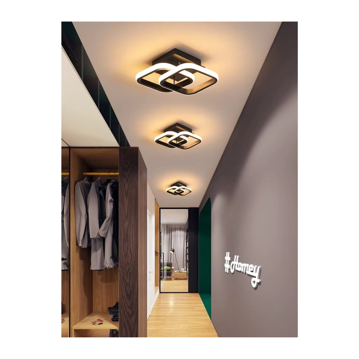 SUNMEIYI LED-Kronleuchter Moderne Deckenleuchte für Wohnzimmer und Schlafzimmer in Schwarz oder Weiß - Bild 6