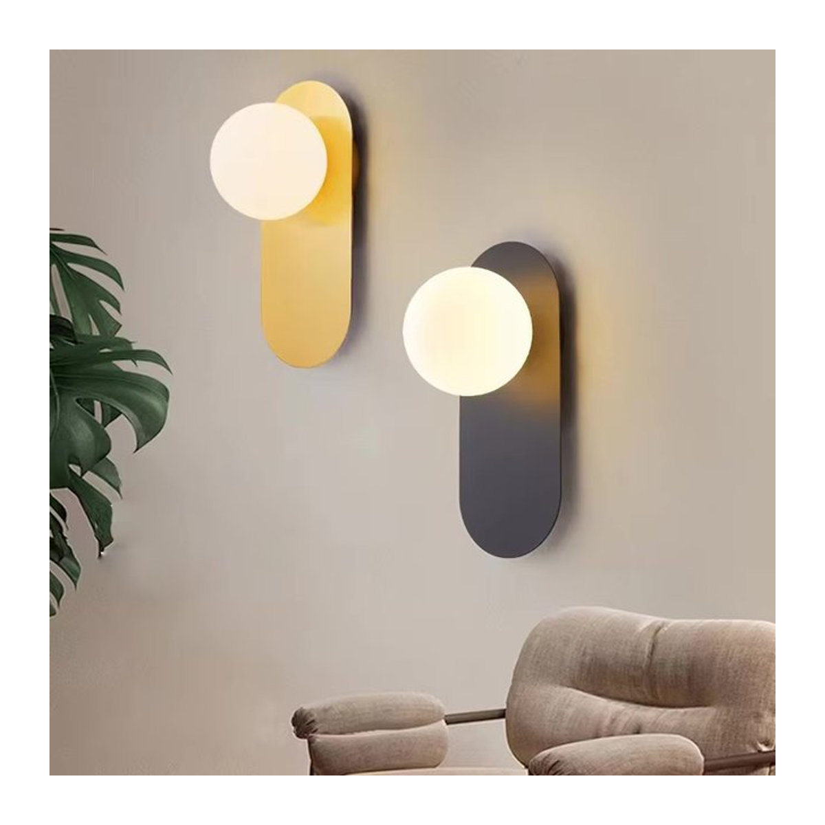 SUNMEIYI LED Wandleuchte mit Glaskugel und 9 W G9-Leuchtmittel für Schlafzimmer und Wohnzimmer in Bunt - Bild 1