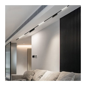 SUNMEIYI Magnetische LED Schienenleuchte Schwarz Modern Dimmbar mit Fernbedienung 48 V