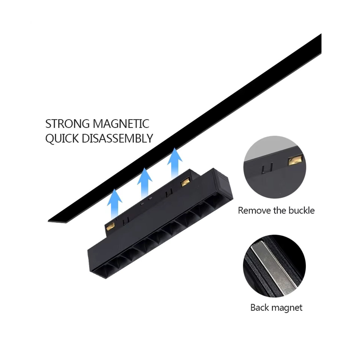 SUNMEIYI Magnetische LED Schienenleuchte Schwarz Modern Dimmbar mit Fernbedienung 48 V - Bild 2