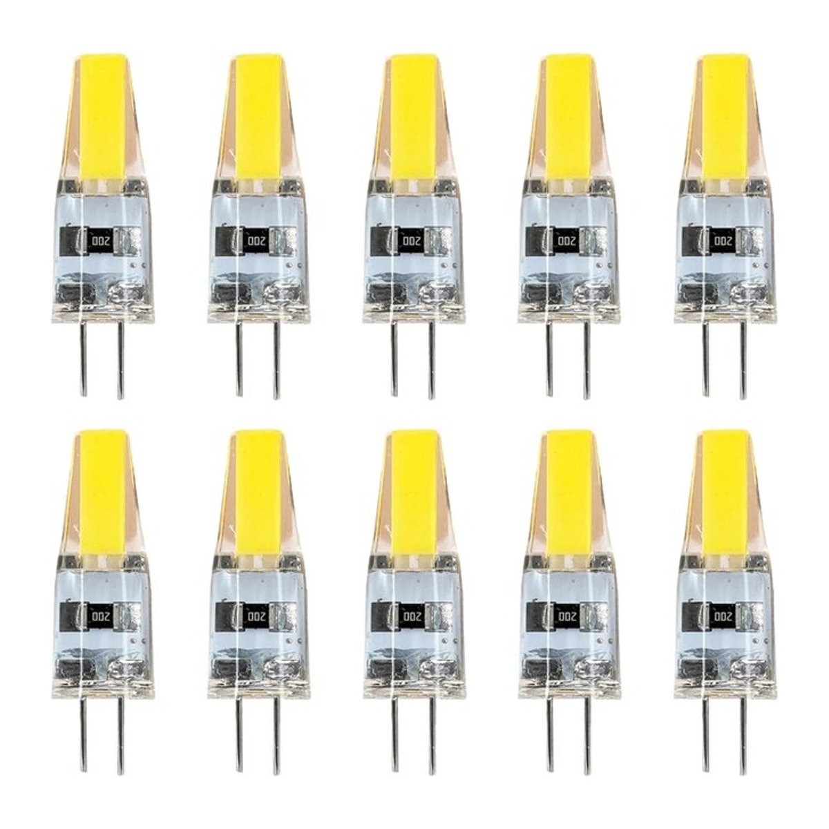 SUNMEIYI Mini G4 LED COB Lampe 6W dimmbar, 10 Stück Ersatz für 30W 40W Halogen, AC DC 12V 220V - Bild 1
