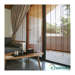 Sunroad Bambus-Rollos Natur als maßgefertigter Sonnenschutz für Fenster, Türen oder Balkon zur Dekoration