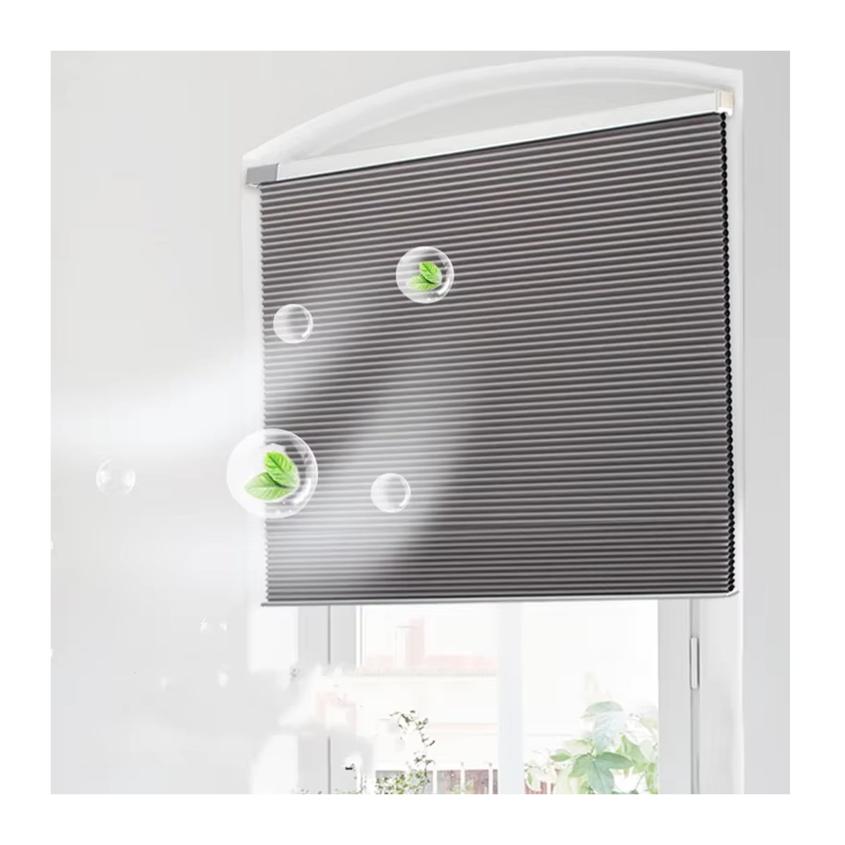 Sunroad Kabellose Wabenjalousien in Grau, Maßgeschneiderte Cellular Shades mit Top-Down-Bottom-Up Funktion, UV-Schutz und Klemmbefestigung ohne Bohren - Bild 3
