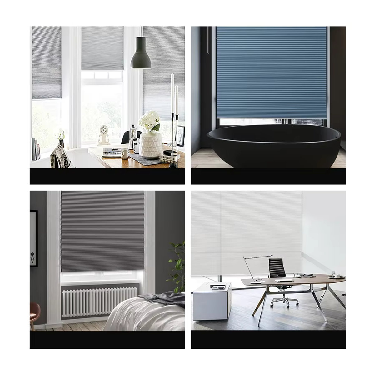 Sunroad Kabellose Wabenjalousien in Grau, Maßgeschneiderte Cellular Shades mit Top-Down-Bottom-Up Funktion, UV-Schutz und Klemmbefestigung ohne Bohren - Bild 5
