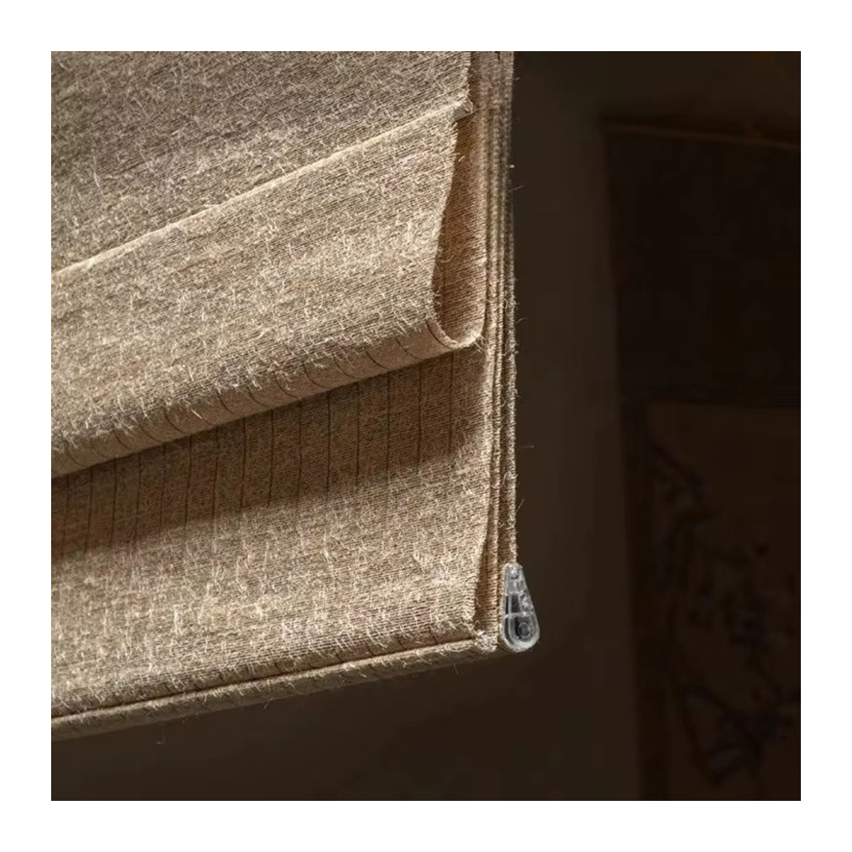 Sunroad Trennvorhänge aus Jute und Hanf in Beige, handgewebte faltbare Rollschirme in rechteckiger Form - Bild 5