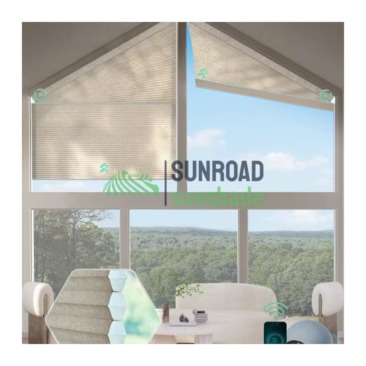 Sunroad Wabenjalousien als Sonnenschutz in Beige - Bild 5