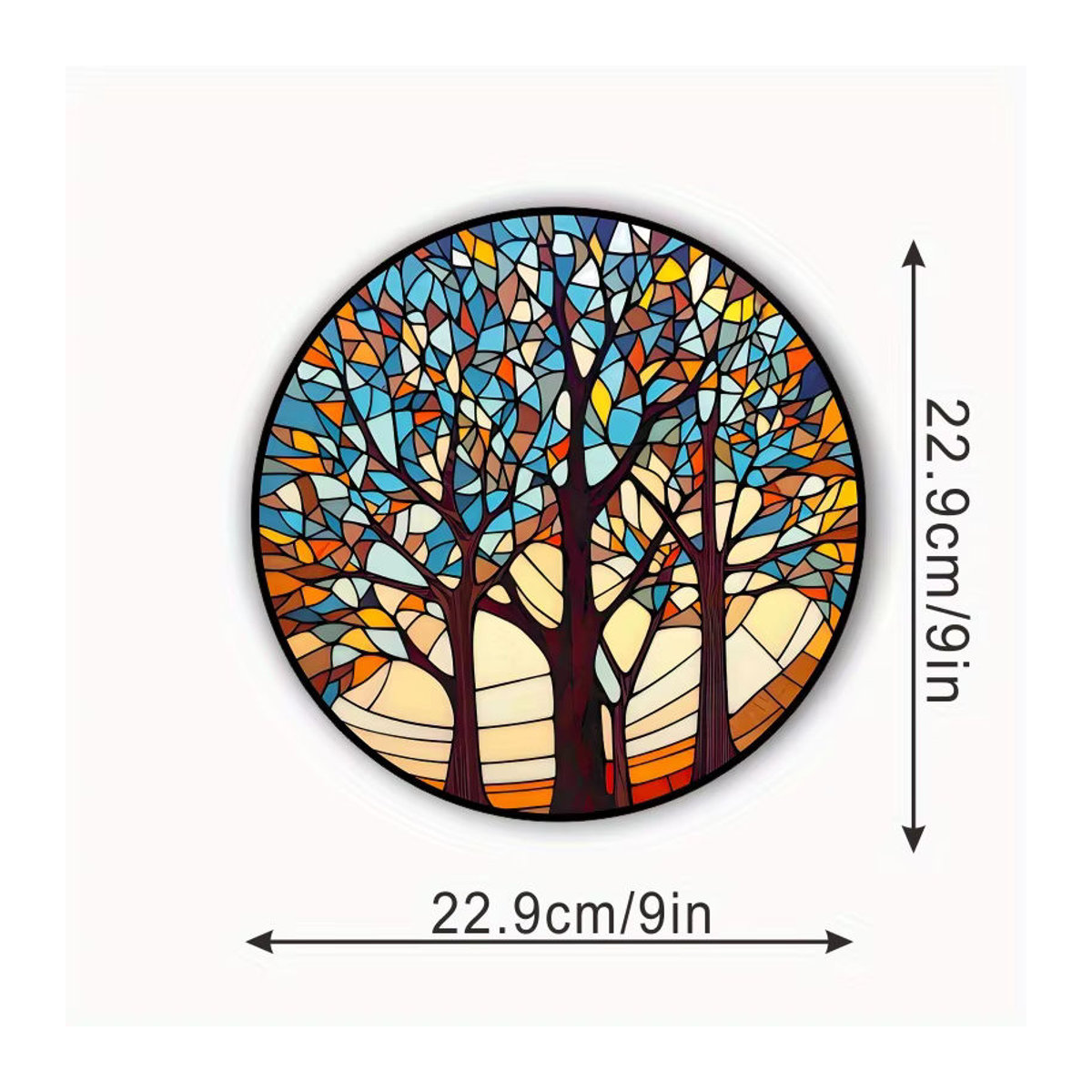 Sunshine Art Tree Elektrostatische Fensteraufkleber Floral Mehrfarbig Wasserfest Selbstklebend - Bild 4