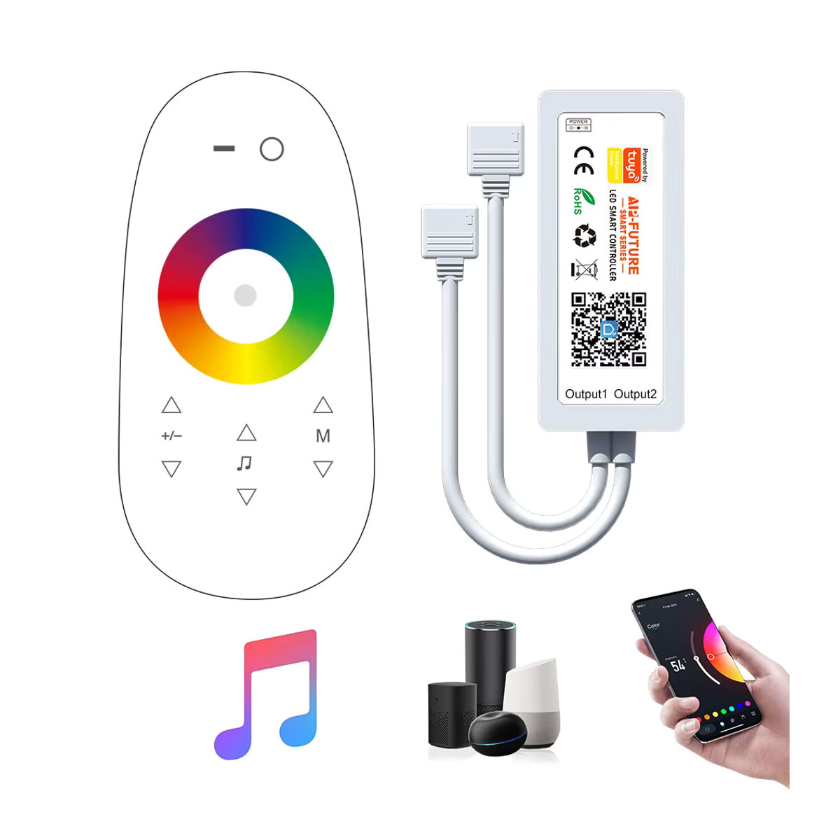 SUNSPURT Tuya Smart RGB LED Lichtstreifen mit App-Steuerung und Fernbedienung, kompatibel mit Alexa und Google Home, Bunt - Bild 3