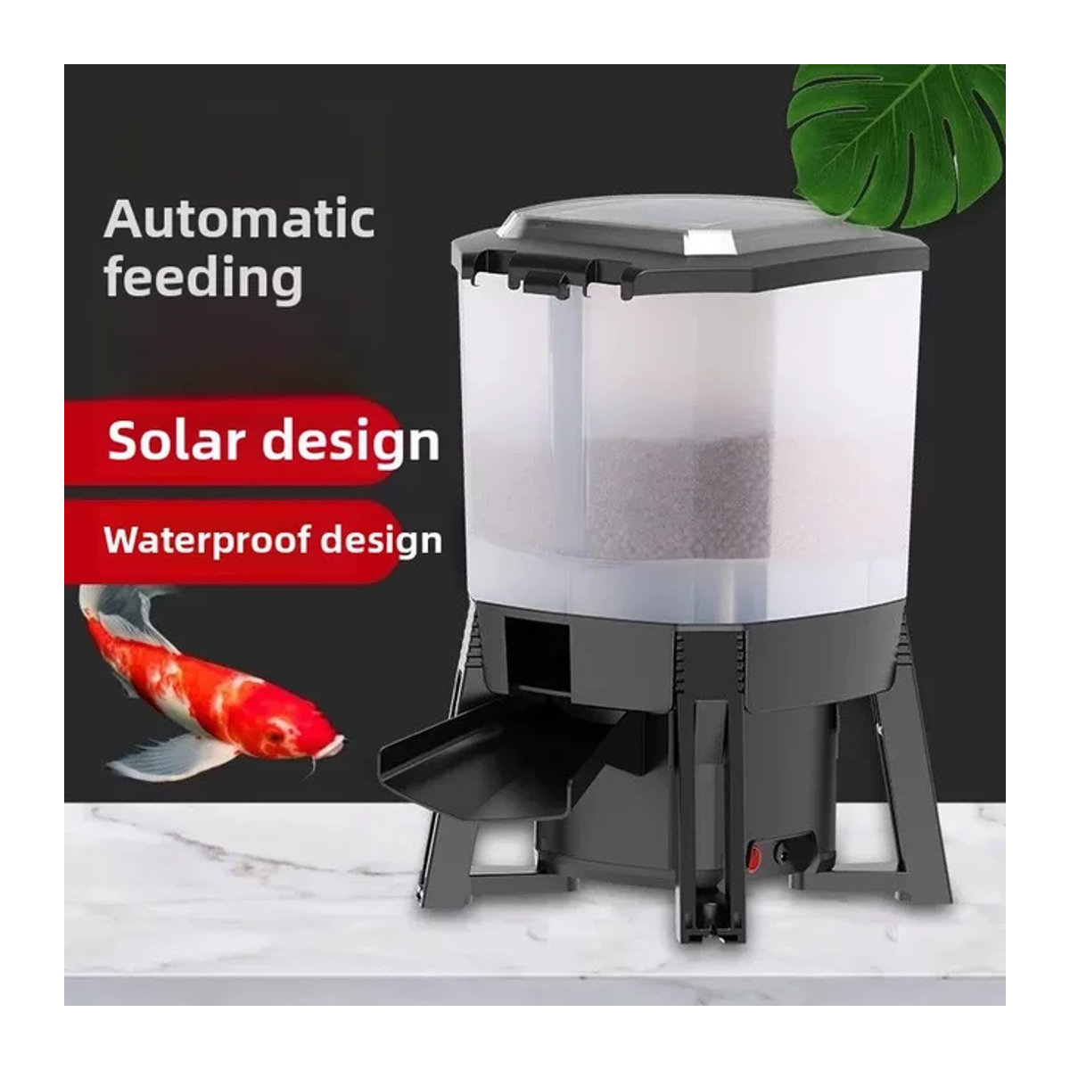 SUNSUN Solar-Fischteich Automatischer Futterspender für Koi-Teich im Innen- und Außenbereich - Bild 1