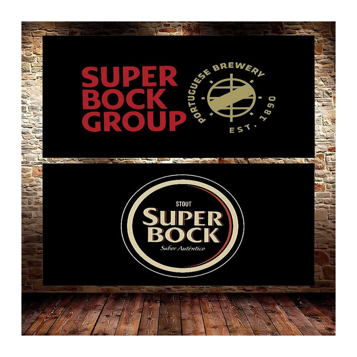 Super Bock Logo Flagge aus Textil, mehrfarbig, rechteckig, B: 70 cm, H: 50 cm - Bild 2