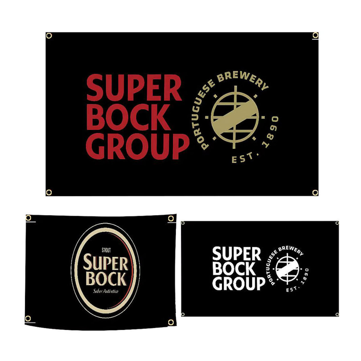 Super Bock Logo Flagge aus Textil, mehrfarbig, rechteckig, B: 70 cm, H: 50 cm - Bild 4