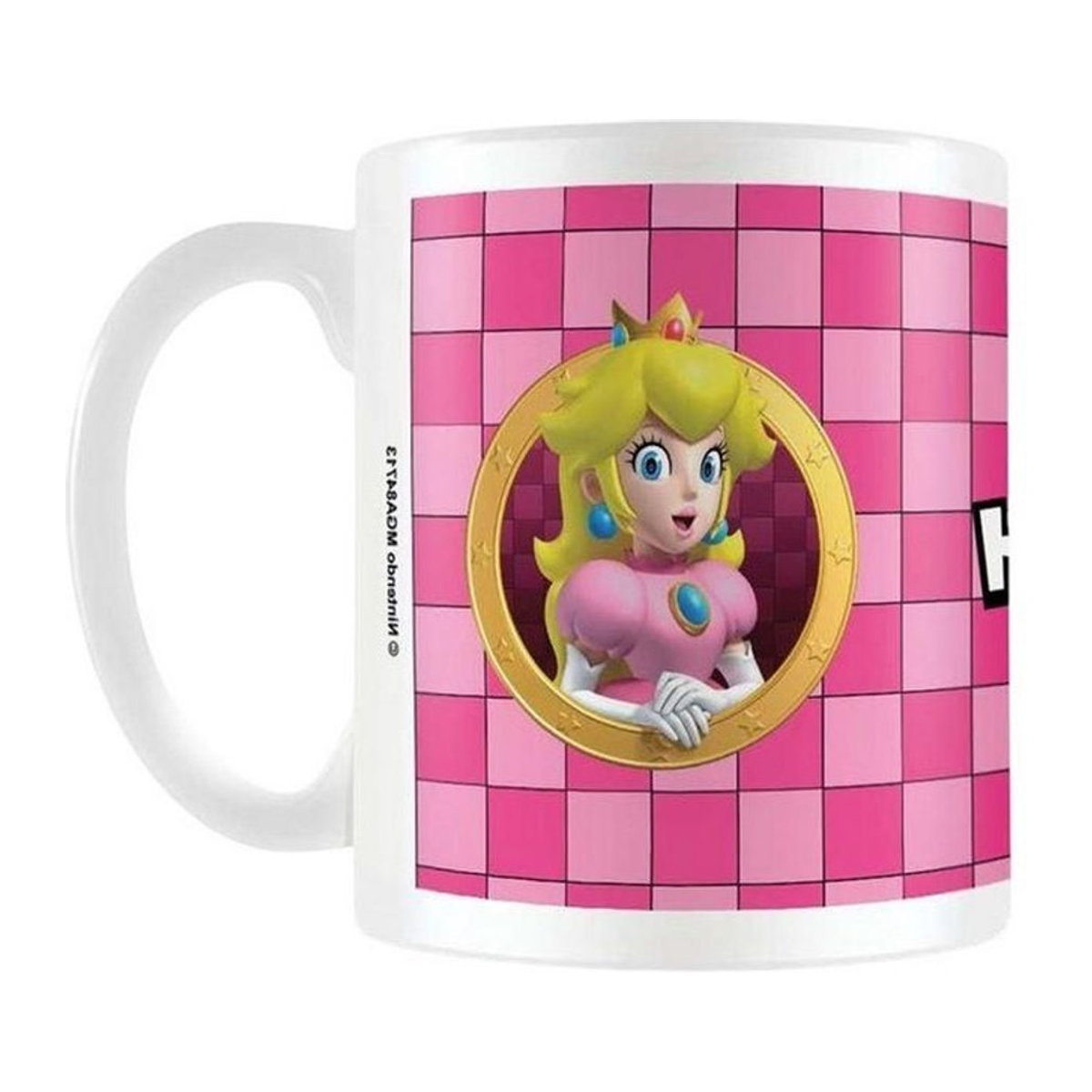 Super Mario Porträt Prinzessin Peach Keramiktasse in Rosa/Weiß - Bild 1
