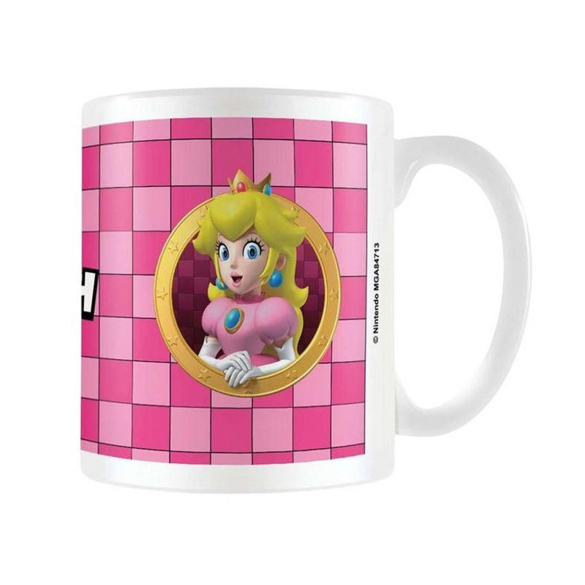 Super Mario Porträt Prinzessin Peach Keramiktasse in Rosa/Weiß - Bild 2