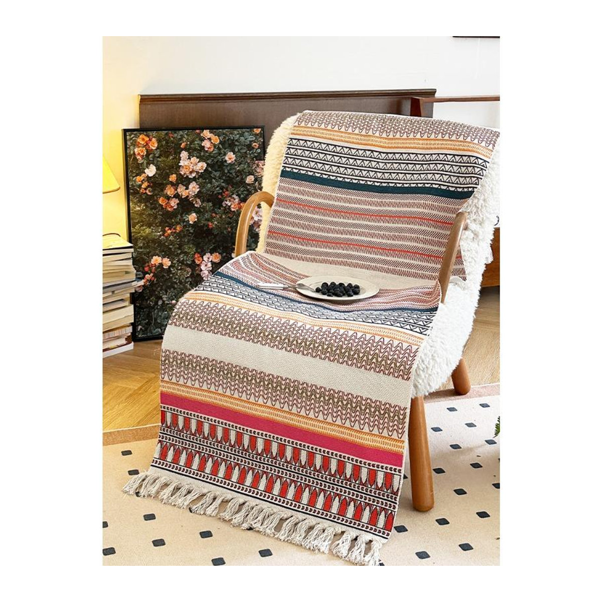 Super Six Sofabezug aus Baumwolle und Leinen im Retro-Stil, mehrfarbig, B: 150 cm, T: 60 cm - Bild 3
