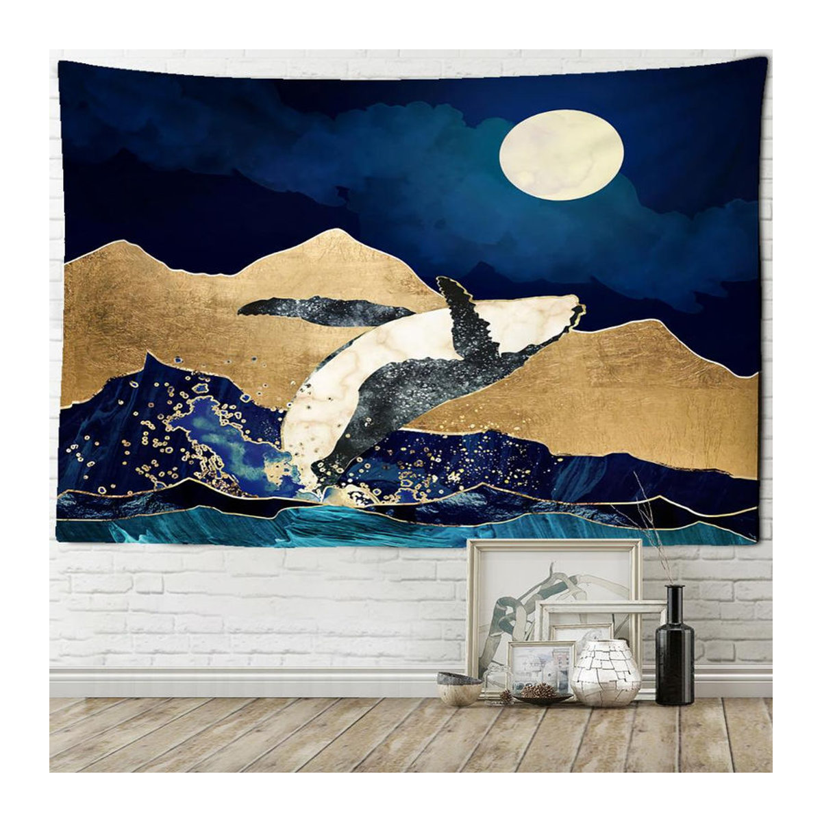 Super Six Wandbehang Vintage Walvisval mit geometrischem Muster im Boho-Stil, mehrfarbig, B/H: 95 x 70 cm - Bild 4