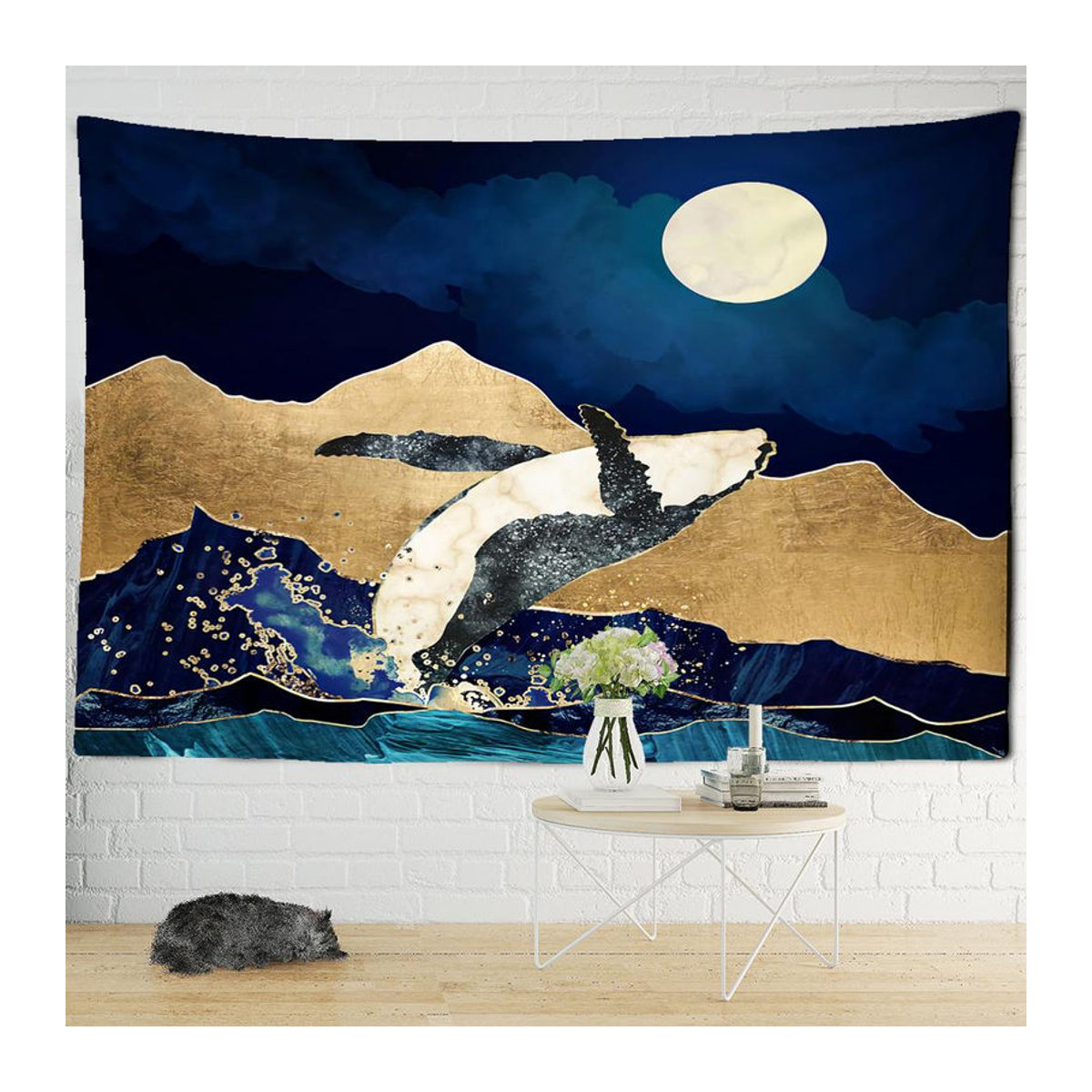 Super Six Wandbehang Vintage Walvisval mit geometrischem Muster im Boho-Stil, mehrfarbig, B/H: 95 x 70 cm - Bild 5