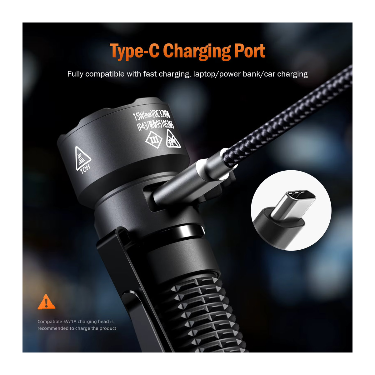 SUPERFIRE A29 EDC-Taschenlampe, wiederaufladbare taktische LED-Taschenlampe mit 15 W Leistung und Magnetfunktion für Outdoor, Camping und Angeln - Bild 4