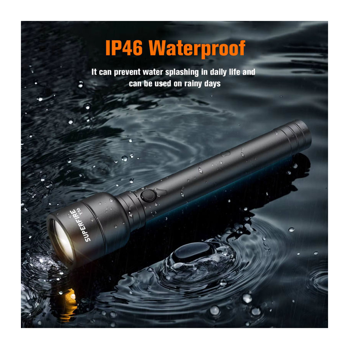 SUPERFIRE Y16 Wiederaufladbare LED-Taschenlampe mit 1660 Lumen, USB-C, Wasserdichtes taktisches Licht für Outdoor und Camping - Bild 2