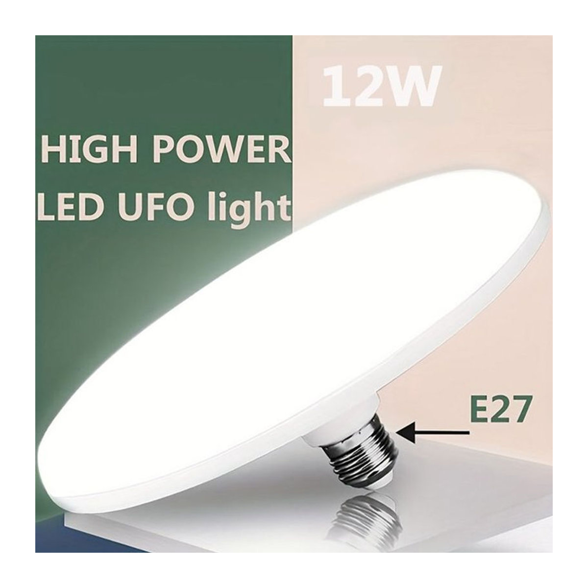Superhelle UFO LED-Birne E27 mit 12 W für Heimbeleuchtung und Garagenlicht - Bild 1