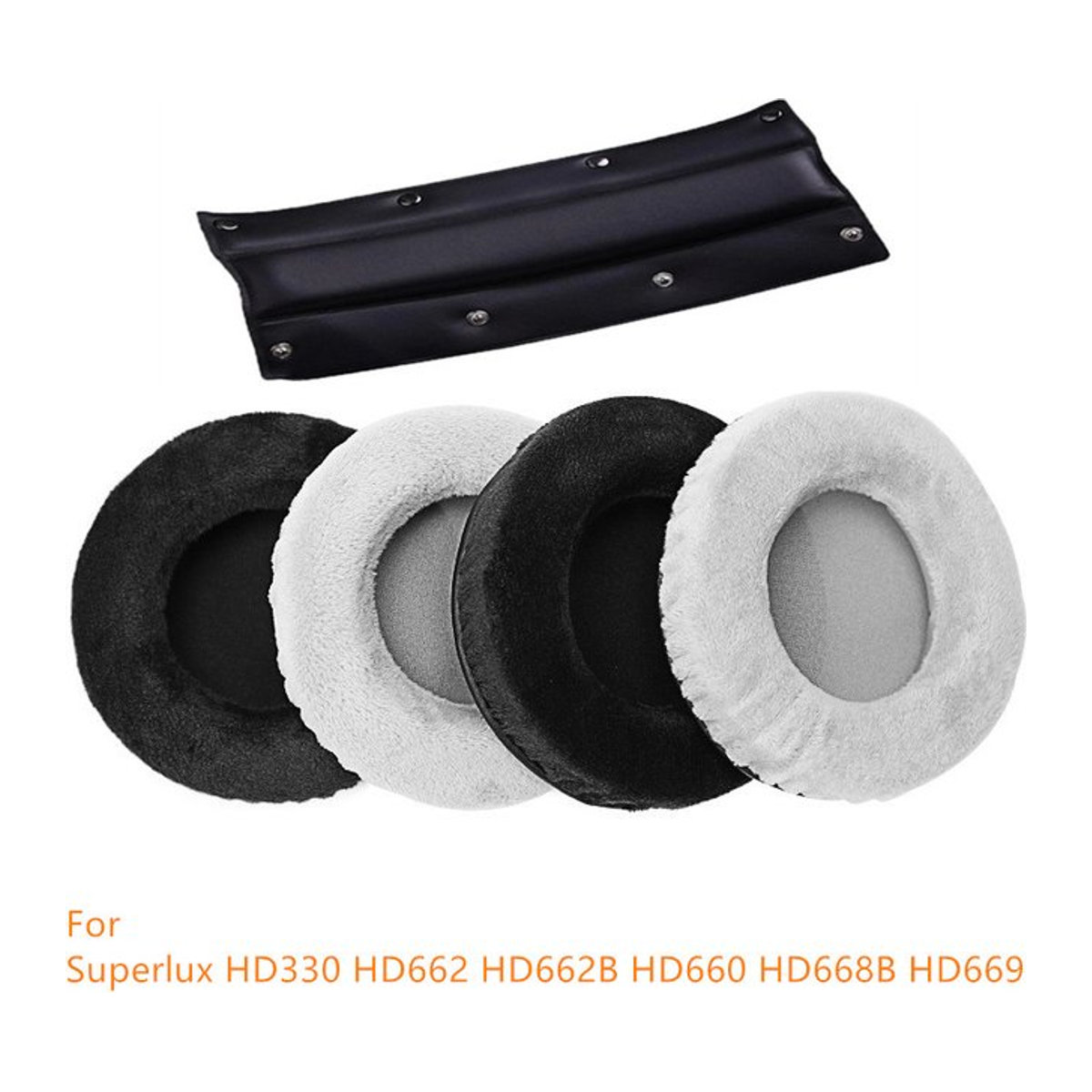 Superlux Ersatz-Ohrpolster aus weichem Samt mit Ohrenschützern in Schwarz für HD330 HD662 HD662B HD660 HD668B HD669 HD681 EVO HD681B - Bild 1