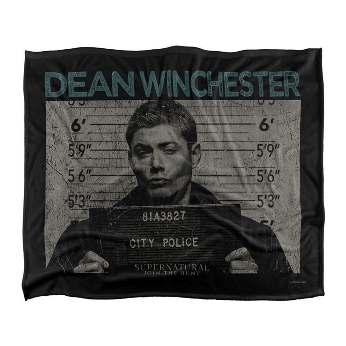 Supernatural Dean Winchester Politiefoto Wanddeko Textil Vintage Schwarz - Bild 1