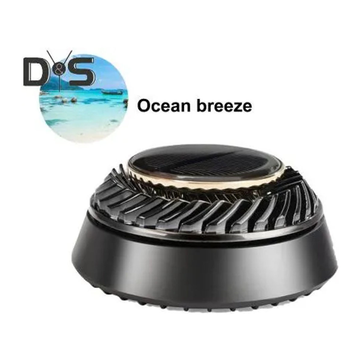 Superway Solar-Auto-Lufterfrischer mit automatischer Drehung, Aromatherapie-Diffusor und Luftreinigung, Farbe Schwarz, Duft Ocean Breeze - Bild 1