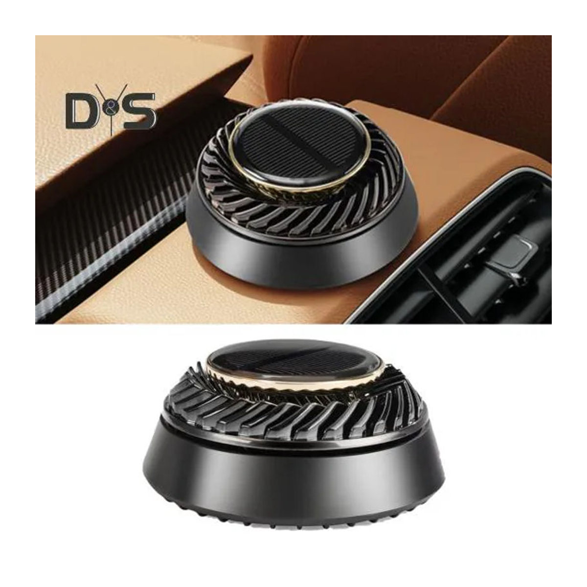 Superway Solar-Auto-Lufterfrischer mit automatischer Drehung, Aromatherapie-Diffusor und Luftreinigung, Farbe Schwarz, Duft Ocean Breeze - Bild 5
