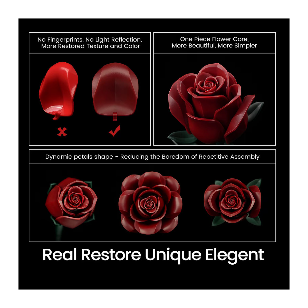 SupreOwls Künstlicher Rosen-Blockstrauß in Rot als Bauset für deine florale Heimdekoration - Bild 3