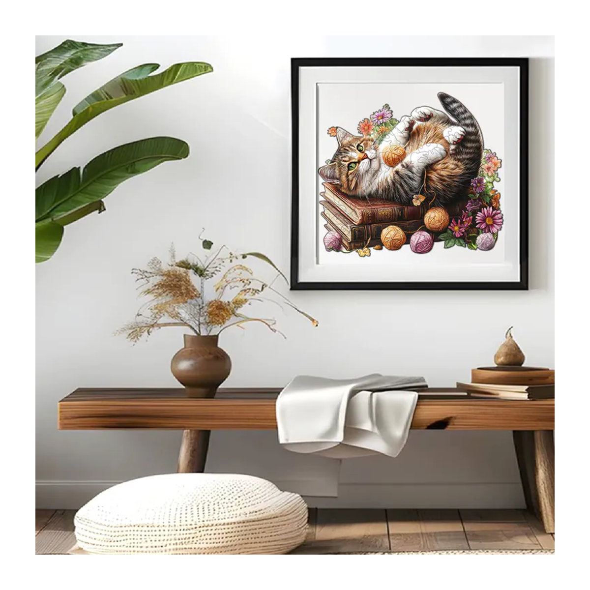 Supretty Katzenholzpuzzle aus Sperrholz in mehrfarbigem Design mit unregelmäßigen Tierformen für Erwachsene - Bild 4