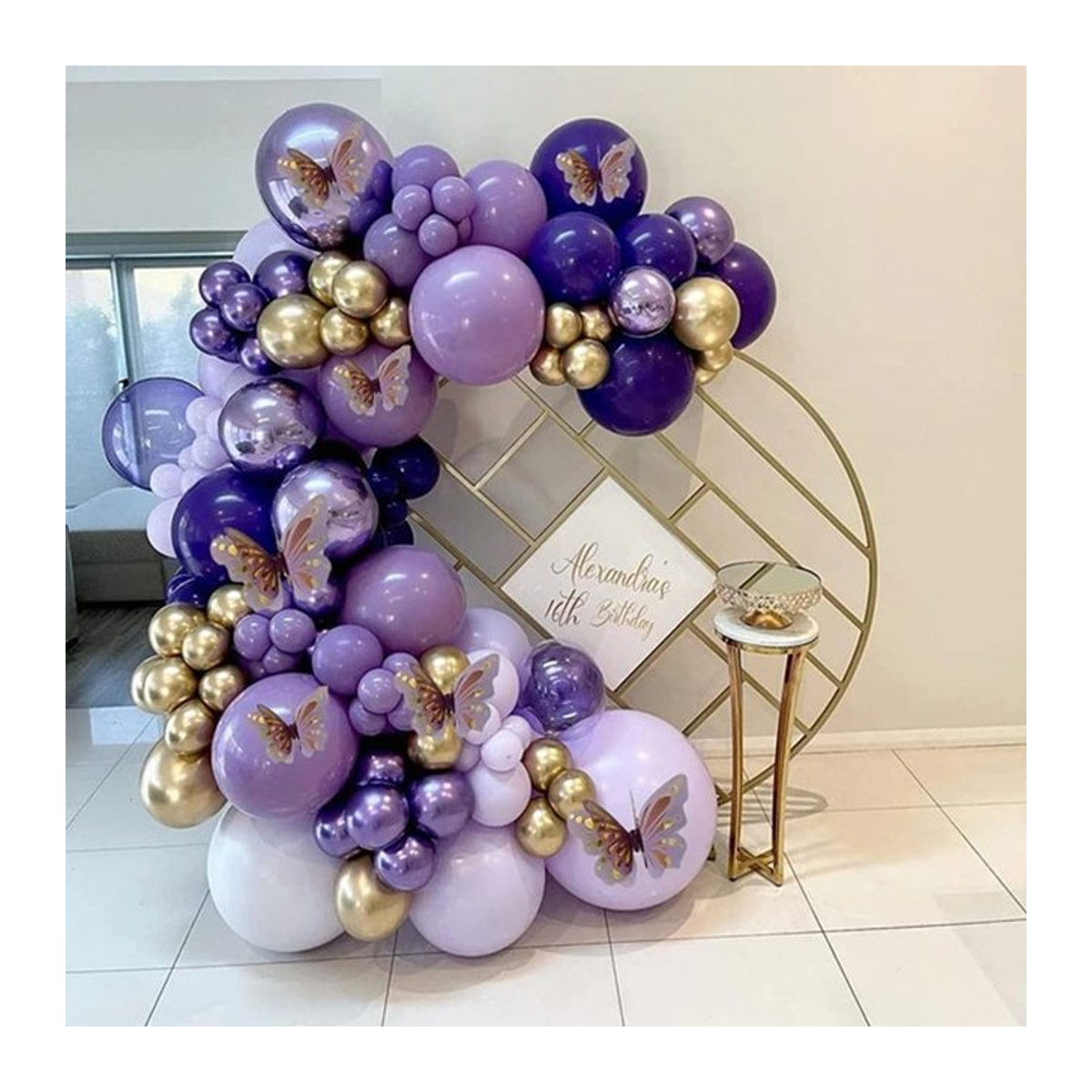 Surpsea Ballon-Girlanden-Set 90 Stück in Lila und Metallic-Gold für Hochzeit, Geburtstag und Babyparty - Bild 1