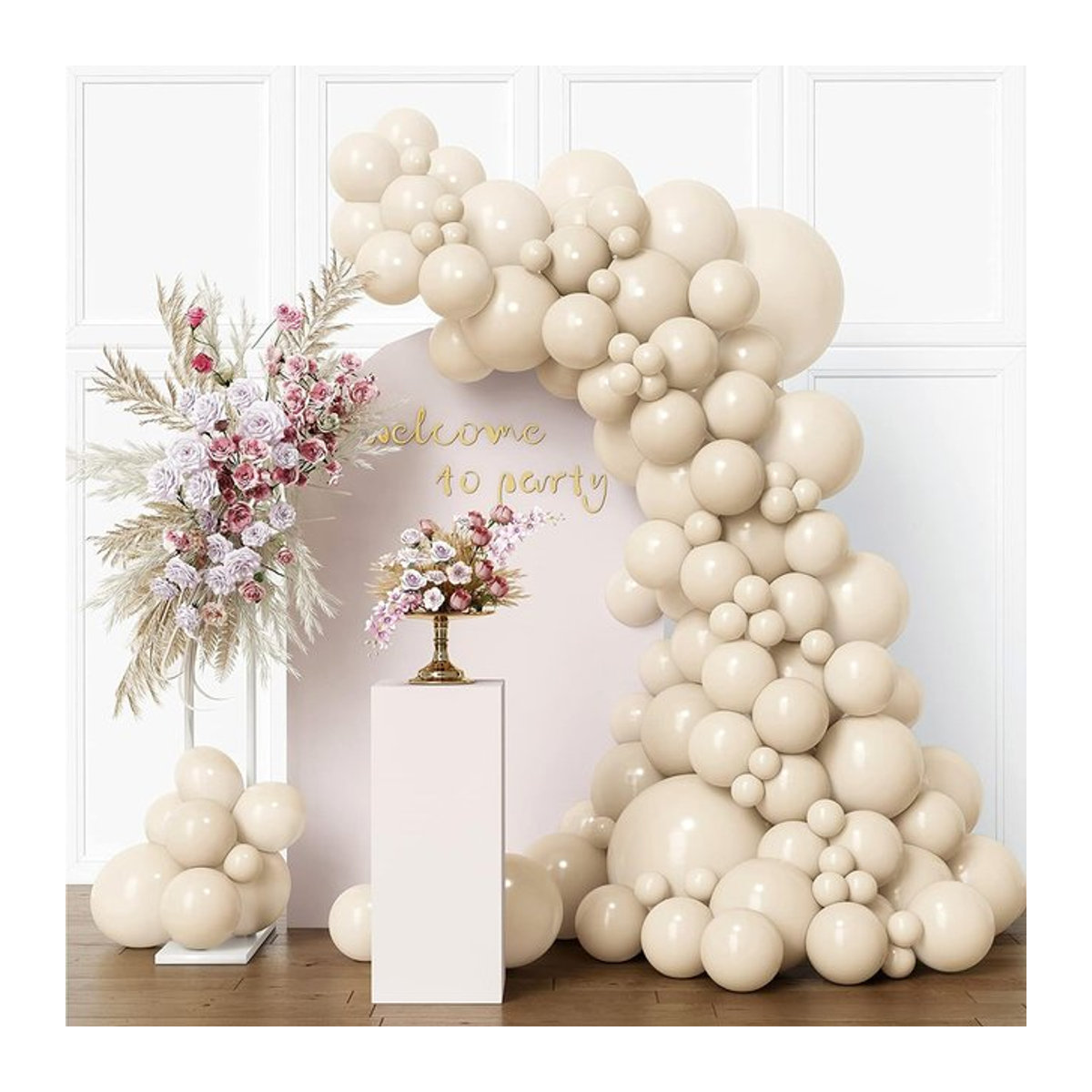 Surpsea Luftballon Bogen Kit in Weiß und Beige für Hochzeit, Geburtstag oder Baby Shower - Bild 1