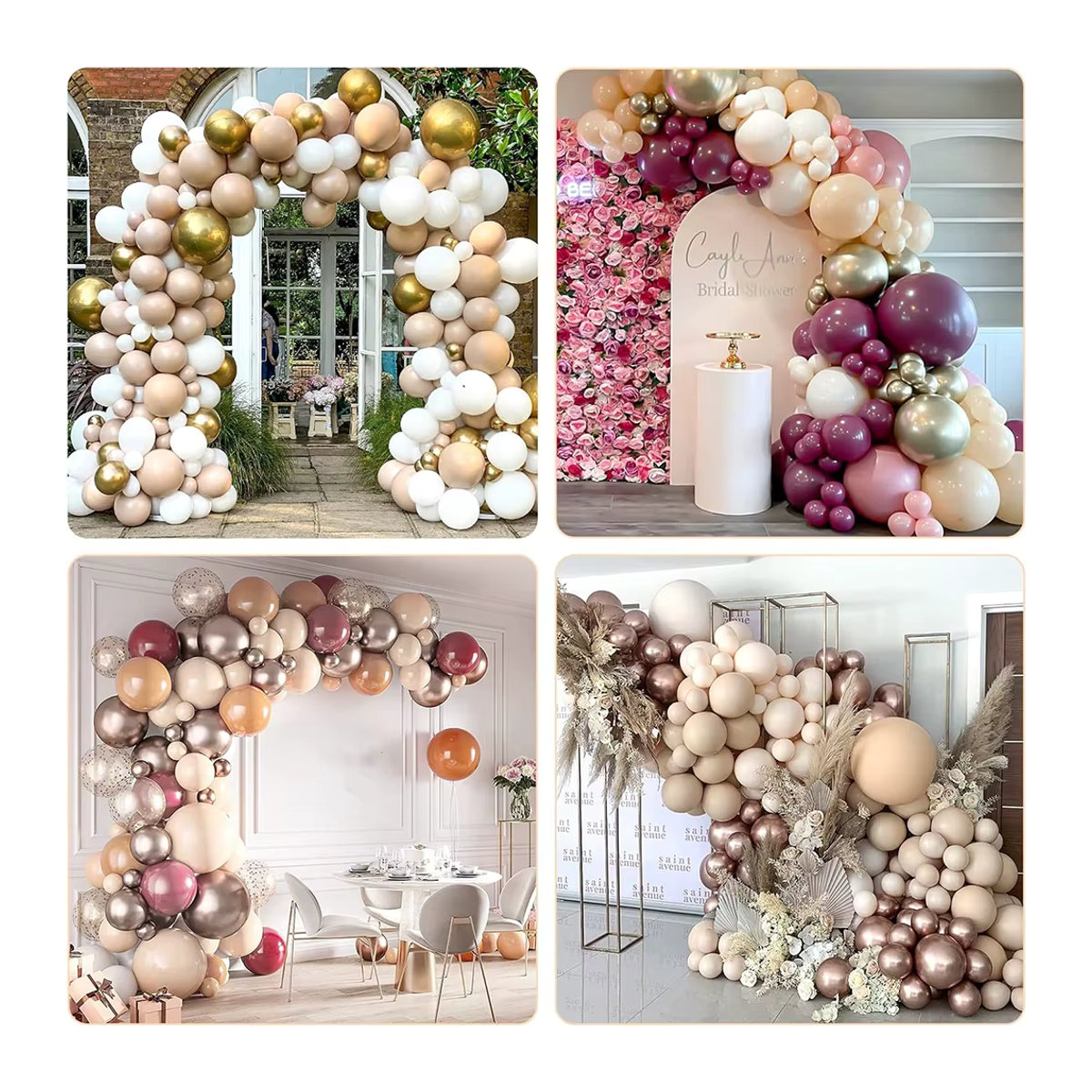 Surpsea Luftballon Bogen Kit in Weiß und Beige für Hochzeit, Geburtstag oder Baby Shower - Bild 4