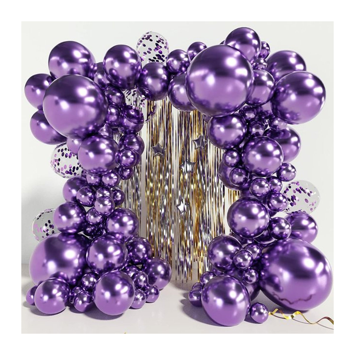 Surpsea Luftballon Girlande Kit in Metallic Lila mit Chrom und Konfetti für Hochzeit, Baby Shower oder Geburtstag - Bild 1